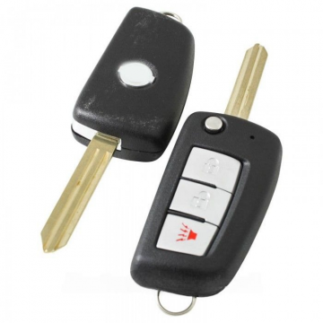 Nissan 3-knops klapsleutel behuizing - sleutelbaard punt met inkeping rechts Image