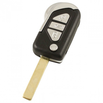 Citroën 3-knops klapsleutel - sleutelbaard recht met inkeping zijkant