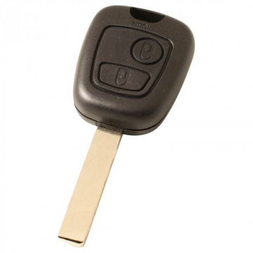 Citroën 2-knops sleutelbehuizing - sleutelbaard recht met elektronica 433MHZ - PCF7961 transponder