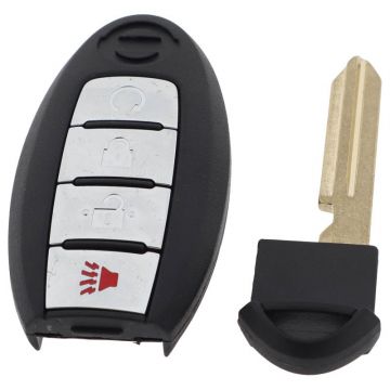 Nissan 4-knops Smart Key met elektronica - PCF7945 - HITAG AES 4A Chip - NSN14-  KR5S180144014 Image