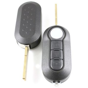 Fiat 3-knops klapsleutel zwart - sleutelbaard recht