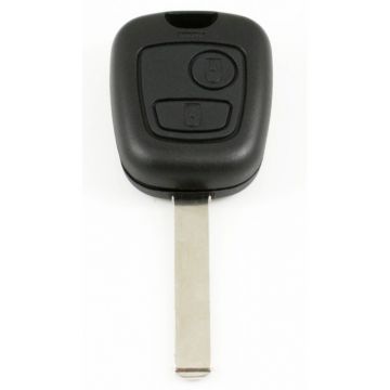 Peugeot 2-knops sleutelbehuizing - sleutelbaard recht met inkeping zijkant