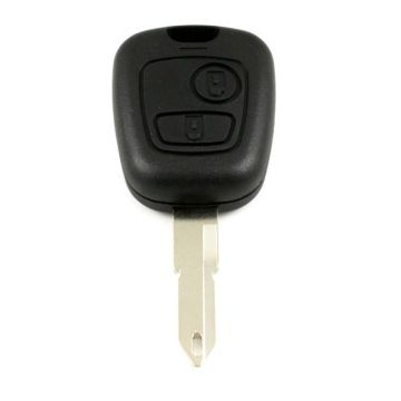 Peugeot 2-knops sleutelbehuizing - sleutelbaard punt met opening