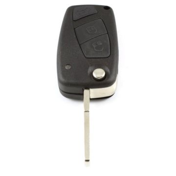 Citroën 3-knops klapsleutel zwart - sleutelbaard recht