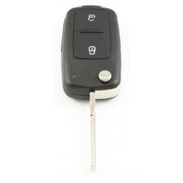 Volkswagen 2-knops klapsleutel - sleutelbaard recht met inkeping zijkant (nieuw model)