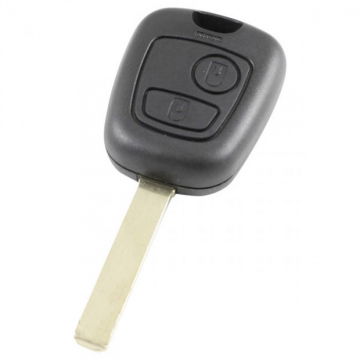 Peugeot 2-knops sleutelbehuizing - sleutelbaard recht
