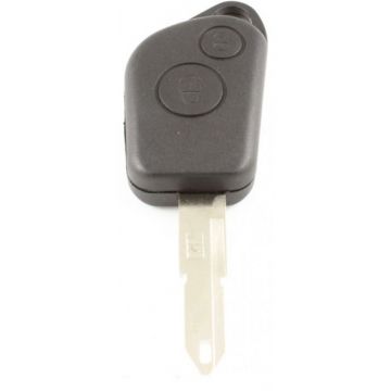 Peugeot 2-knops sleutelbehuizing voor oudere modellen - sleutelbaard punt met opening
