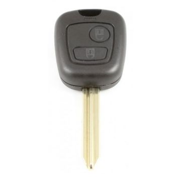 Peugeot 2-knops sleutelbehuizing - sleutelbaard kruis met punt (model 1)