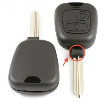 Peugeot 2-knops sleutelbehuizing - sleutelbaard kruis met punt (model 2)
