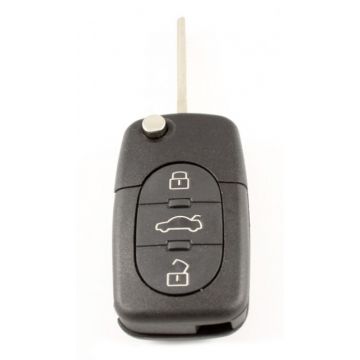 Audi 3-knops klapsleutel - sleutelbaard recht - 1 batterij (model 1)