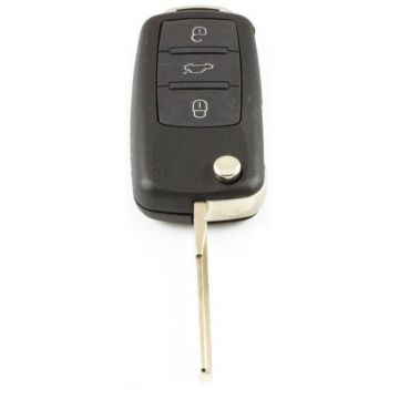 Volkswagen 3-knops klapsleutel - sleutelbaard recht met inkeping zijkant voor oa Touareg (model 2)