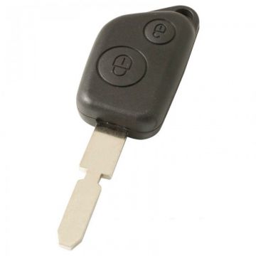 Peugeot 2-knops sleutelbehuizing - sleutelbaard punt met inkeping midden