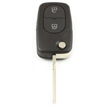 Volkswagen 2-knops klapsleutel - sleutelbaard recht met inkeping zijkant (oudere modellen)
