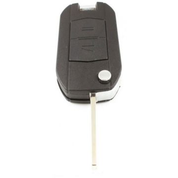 Opel 2-knops klapsleutel - sleutelbaard recht - batterij in behuizing (ombouwset)
