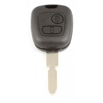 Peugeot 2-knops sleutelbehuizing - sleutelbaard recht met inkeping midden