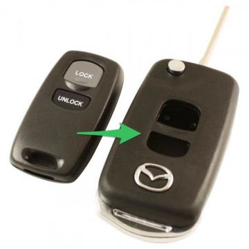 Mazda 2-knops klapsleutel ombouwset - sleutelbaard punt (model 1)