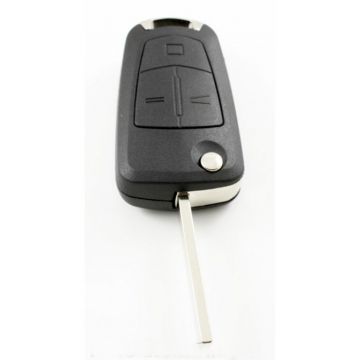 Opel 3-knops klapsleutel - sleutelbaard recht - batterij in behuizing