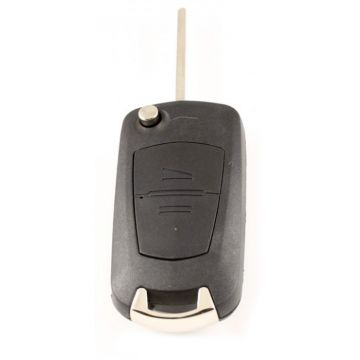 Opel 2-knops klapsleutel - sleutelbaard recht - batterij op chip