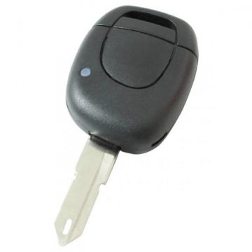 Renault 1-knops sleutelbehuizing - sleutelbaard punt met opening in punt - batterij op chip