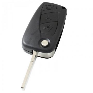 Fiat 3-knops klapsleutel - sleutelbaard recht met elektronica 433MHZ - PCF7941A - HITAG 2 - ID46 - zwart