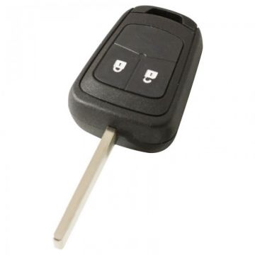 Opel 2-knops sleutelbehuizing - sleutelbaard recht (model 3)