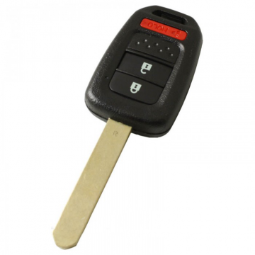 Honda 2-knops sleutelbehuizing met paniek knop - sleutelbaard recht