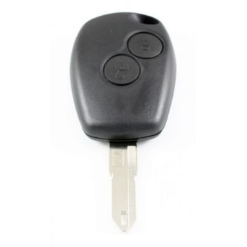 Renault 2-knops sleutelbehuizing - sleutelbaard met inkeping in punt - 1 batterij