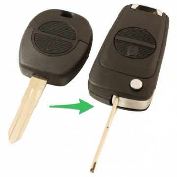 Nissan 2-knops sleutelbehuizing - sleutelbaard punt model 1 (ombouwset)