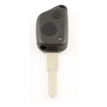 Peugeot 2-knops sleutelbehuizing voor oudere modellen - sleutelbaard recht met inkeping midden