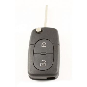Audi 2-knops klapsleutel - sleutelbaard recht - (model 1)