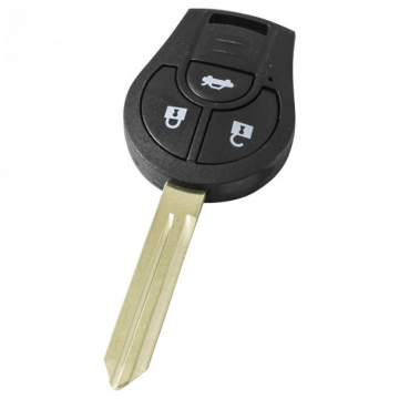 Nissan 3-knops sleutelbehuizing - sleutelbaard punt met inkeping links