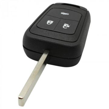 Opel 3-knops sleutelbehuizing - sleutelbaard recht (model 3)
