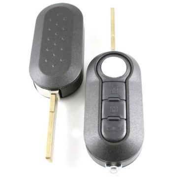 Opel 3-knops klapsleutel zwart - sleutelbaard recht