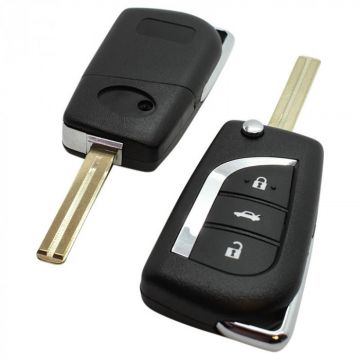 Toyota 3-knops klapsleutel - sleutelbaard recht met inkeping midden (model 2) Image