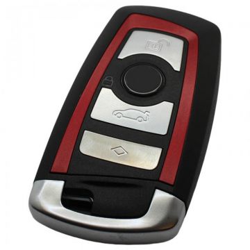 BMW 4-knops Smart Key Behuizing  (rode striping) - voor o.a. 5-serie en 7-serie