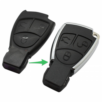 Mercedes 3-knops smart key behuizing met elektronica 433MHZ (model 3)