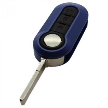 Fiat 3-knops klapsleutel donkerblauw - sleutelbaard recht