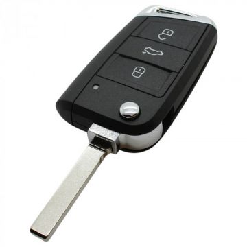 Volkswagen 3-knops klapsleutel - sleutelbaard recht HU162T