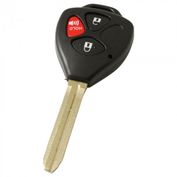 Toyota 2-knops sleutelbehuizing met paniek knop - sleutelbaard punt