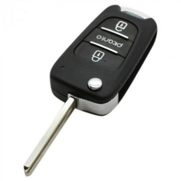 Kia 2-knops klapsleutel - sleutelbaard recht met inkeping - geschikt voor Kia Picanto
