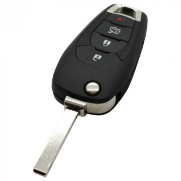Chevrolet 3-knops klapsleutel met paniek knop - sleutelbaard recht (model 2)