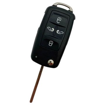 Volkswagen 5-knops klapsleutel - sleutelbaard recht met inkeping zijkant - schuifdeuren