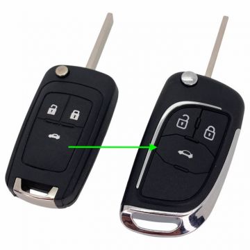 Opel 3-knops klapsleutel - sleutelbaard recht (ombouwset)