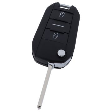 Peugeot 3-knops klapsleutel - sleutelbaard recht  (model 2)