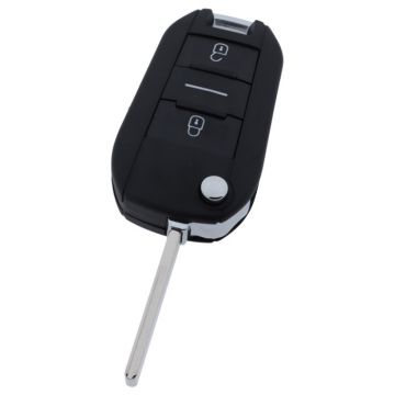 Citroën 3-knops klapsleutel - sleutelbaard recht met inkeping - HU83