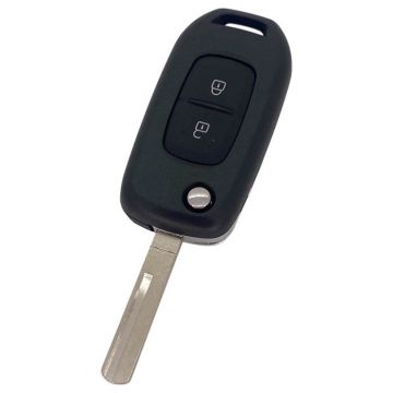 Renault 2-knops klapsleutel - sleutelbaard recht met inkeping midden - HU56R