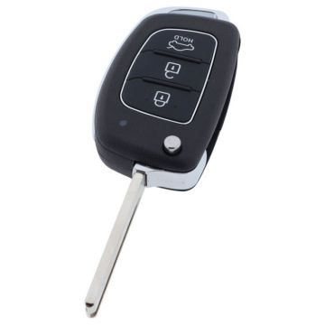 Hyundai 3-knops klapsleutel - sleutelbaard recht met inkeping links o.a voor Hyundai Santa Fe