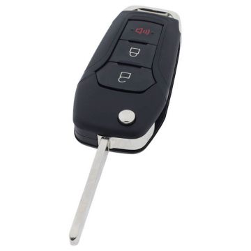 Ford 2-knops klapsleutel met paniek knop - sleutelbaard recht