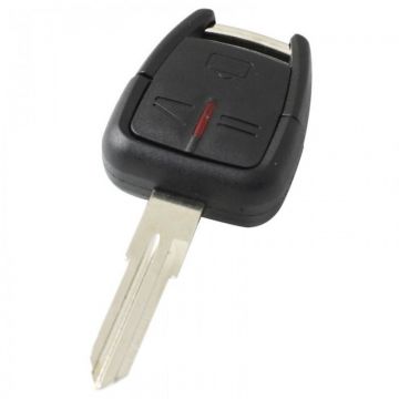 Opel 3-knops sleutelbehuizing - sleutelbaard punt inkeping links met elektronica 433MHZ - ID40 transponder