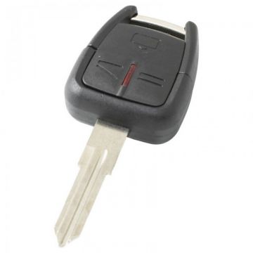 Opel 3-knops sleutelbehuizing - sleutelbaard punt inkeping rechts met elektronica 433MHZ - ID40 transponder
